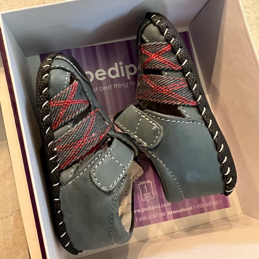 Pediped baby 6-12 month small Aaron Navy walker shoes